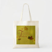 Thanksgiving wenst Typografie Leaves Tote Bag (Voorkant)