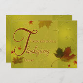 Thanksgiving wenst Typografie Leaves - Uitnodiging (Voorkant / Achterkant)