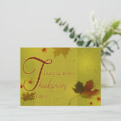 Thanksgiving wenst Typografie Leaves - Uitnodiging (Staand voorkant)