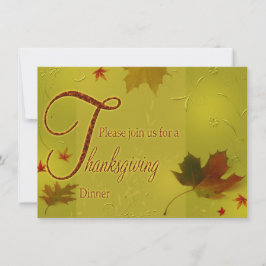 Thanksgiving wenst Typografie Leaves - Uitnodiging