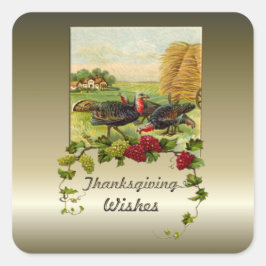 Thanksgiving wenst vierkante sticker