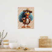 Thanksgiving Western Turkije Poster (Keuken)
