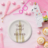 Thanksgiving Wheat Thankful Grateful Blessed 7" Papieren Bordje (Feest)