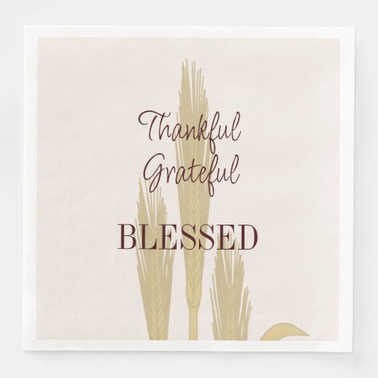 Thanksgiving Wheat Thankful Grateful Blessed Servet (Voorkant)