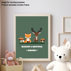 Thanksgiving Whimsical Woodlands Aangepaste naam Poster
