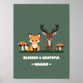 Thanksgiving Whimsical Woodlands Aangepaste naam Poster (Voorkant)