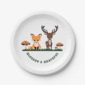 Thanksgiving Whimsical Woodlands Custom Bericht Papieren Bordje (Voorkant)