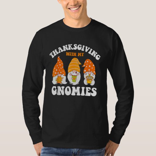 Thanksgiving Whit My Gnomies Cute Fall Gnomes Boy  T-shirt (Voorkant)