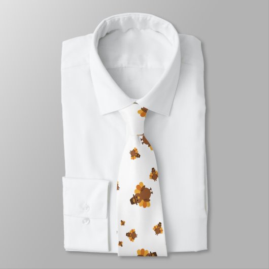 Thanksgiving white BG Turkey Neck Tie Stropdas (Gebonden)