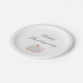 Thanksgiving White Pumpkin Elegant Autumn Papieren Bordje (Gekanteld)