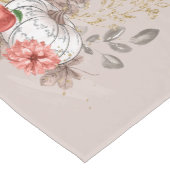 Thanksgiving White Pumpkin en Herfst Flowers Korte Tafelloper (Hoek)