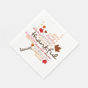 Thanksgiving/White Standard Luncheon Napkin Servet
