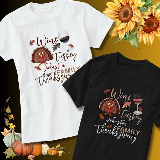 Thanksgiving Wijn Cadeaus mannen T-shirt