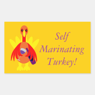 Thanksgiving Wijn Drink kalkoen Stickers