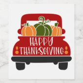 Thanksgiving Wijn Etiket (Enkel label)