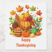Thanksgiving Wijn Etiket (Enkel label)