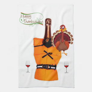 Thanksgiving wijn, keukenhanddoek