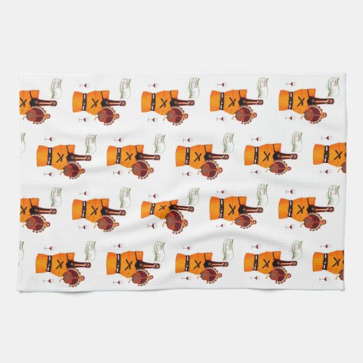 Thanksgiving wijnkeuken handdoek (Horizontaal)