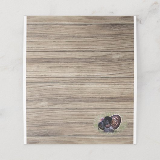 THANKSGIVING WILD TURKIJE Tafel Plaatskaartje (Buitenkant ongevouwen)