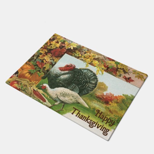  Thanksgiving, wilde kalkoenen - herfstkleuren Deurmat (Schuin)