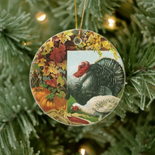 Thanksgiving, wilde kalkoenen - herfstkleuren Keramisch Ornament