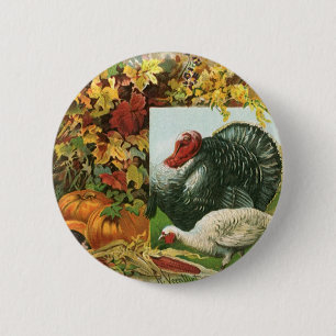  Thanksgiving, wilde kalkoenen - herfstkleuren Ronde Button 5,7 Cm