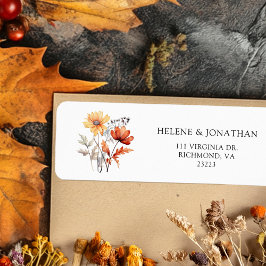 Thanksgiving Wildflower Rustic Herfst Retouradres Etiket