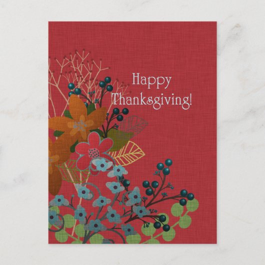 Thanksgiving Wildflowers Postcard Feestdagenkaart (Voorkant)