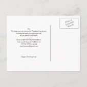 Thanksgiving Wishbone Diner Uitnodiging/Groet Uitnodiging Briefkaart (Achterkant)