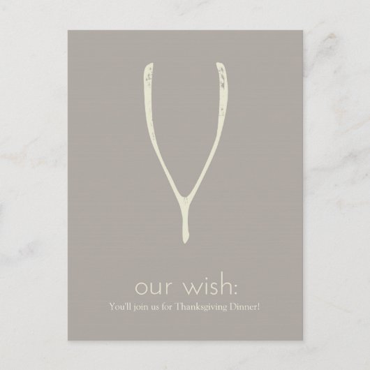 Thanksgiving Wishbone Diner Uitnodiging/Groet Uitnodiging Briefkaart (Voorkant)