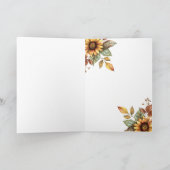 Thanksgiving Wishes Pumpkin & Sunflower Card Kaart (Binnen)