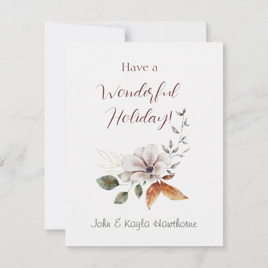 Thanksgiving Wishes Vakantie pompoen Waterverf Notitiekaartje (Achterkant)