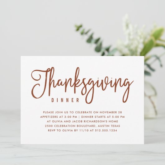 Thanksgiving | Wit met Autumn Leaves Kaart (Staand voorkant)