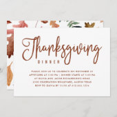 Thanksgiving | Wit met Autumn Leaves Kaart (Voorkant / Achterkant)