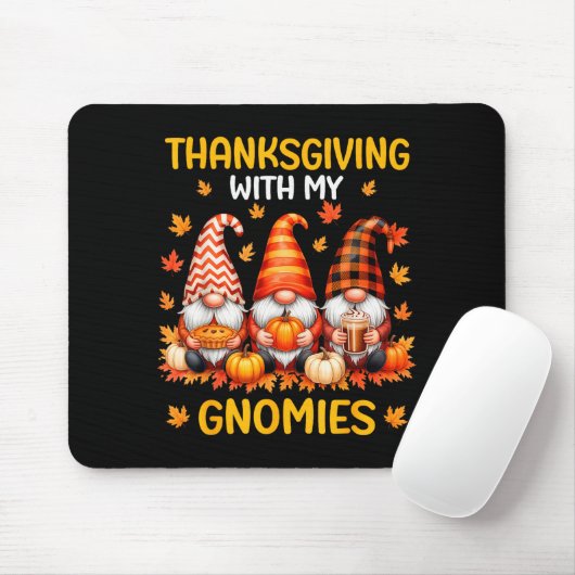 Thanksgiving With My Gnomies Funny Autumn Fall Gno Muismat (Met muis)