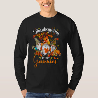 Thanksgiving With My Gnomies Leopard Pumpkin Autum T-shirt