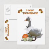 Thanksgiving Witte duck Pilgrim Girl Feestdagenkaart (Voorkant / Achterkant)