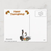 Thanksgiving Witte duck Pilgrim Girl Feestdagenkaart (Achterkant)