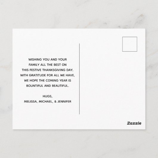 Thanksgiving witte en goudpompoenen Waterverf Briefkaart (Achterkant)