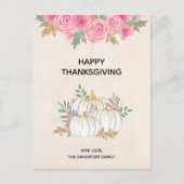 Thanksgiving witte en goudpompoenen Waterverf Briefkaart (Voorkant)
