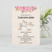 Thanksgiving witte en goudpompoenen Waterverf Kaart (Staand voorkant)