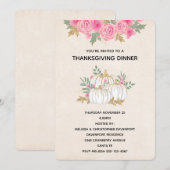 Thanksgiving witte en goudpompoenen Waterverf Kaart (Voorkant / Achterkant)