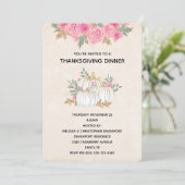 Thanksgiving witte en goudpompoenen Waterverf Kaart (Staand voorkant)