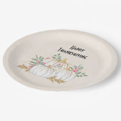 Thanksgiving witte en goudpompoenen Waterverf Papieren Bordje (Gekanteld)