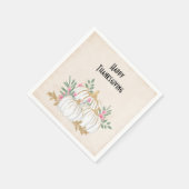 Thanksgiving witte en goudpompoenen Waterverf Servet (Hoek)