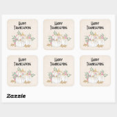 Thanksgiving witte en goudpompoenen Waterverf Vierkante Sticker (Vel)