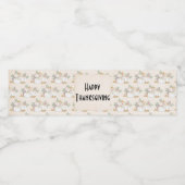 Thanksgiving witte en goudpompoenen Waterverf Waterfles Etiket (Enkel label)