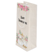 Thanksgiving witte en goudpompoenen Waterverf Wijn Cadeautas (Achterkant Gekanteld)