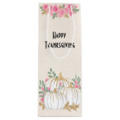 Thanksgiving witte en goudpompoenen Waterverf Wijn Cadeautas (Voorkant)