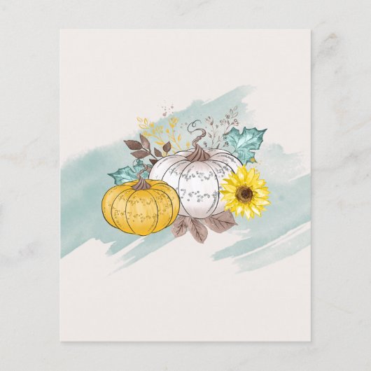 Thanksgiving - Witte glitterpompoenbegroting Flyer (Achterkant)